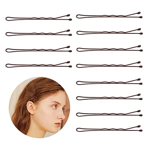 60 piezas Marrón Kit de Horquillas para el Cabello Pinzas para el Cabello con Sujeción Segura Horquillas para el Cabello para Mujeres, Niñas y Salón de Peluquería 1.97inch