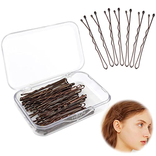 60 piezas Marrón Kit de Horquillas para el Cabello Pinzas para el Cabello con Sujeción Segura Horquillas para el Cabello para Mujeres, Niñas y Salón de Peluquería 1.97inch