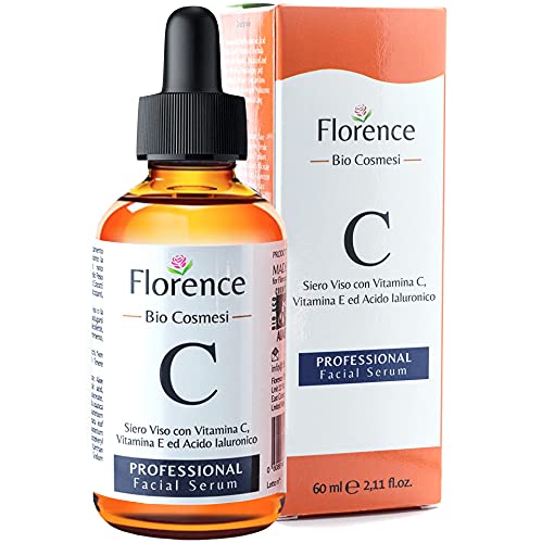 60ml Bio Sérum Facial con Vitamina C, E, Ácido Hialurónico puro 100% orgánico.Suero Vegano con Ingredientes Antiedad, Antiarrugas y Antimanchas para Cara y Contorno de Ojos. Tambien para Dermaroller