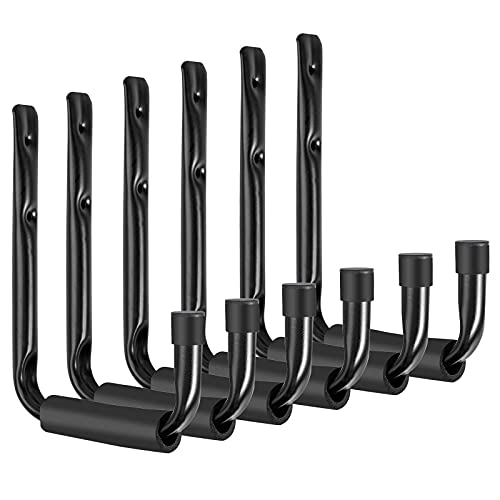 6PCS Gancho Pesados de Almacenamiento con Espuma EVA Ganchos Colgador Soporte para Escalera, Herramientas, Bicicletas, Ganchos Universales para Organización para Hogar, Garaje, Cobertizo, Almacen