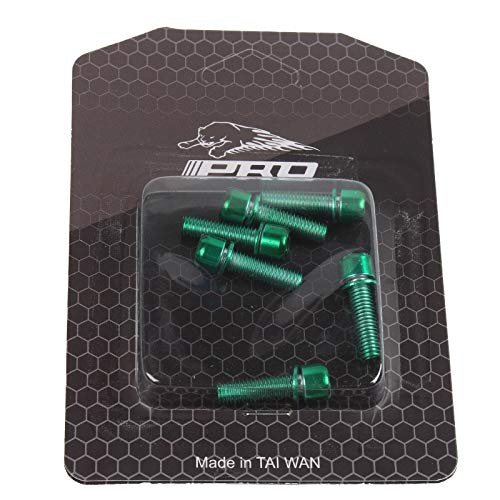 6pcs Mountain Road MTB bicicleta bicicleta M5* 18MM vástago pernos de acero (verde)