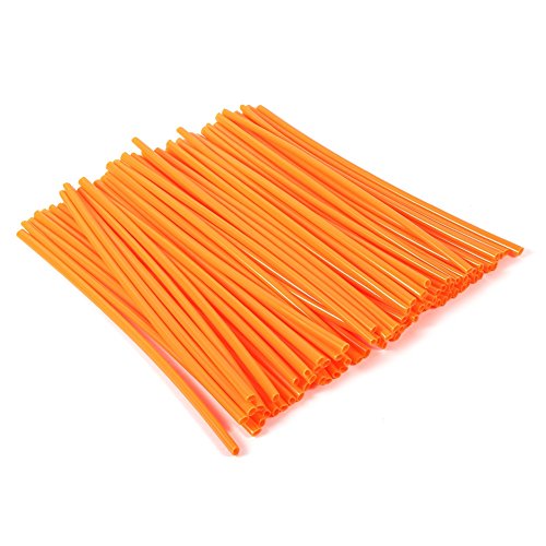 72Pcs Spoke Skins Cubierta del Radio de Rueda de Motocicleta para Motocross Bicis de la Suciedad - Tubo de Cubierta para Rayo Llantas 5 Colores (Color : Naranja)