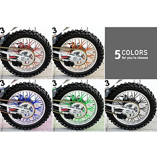 72Pcs Spoke Skins Cubierta del Radio de Rueda de Motocicleta para Motocross Bicis de la Suciedad - Tubo de Cubierta para Rayo Llantas 5 Colores (Color : Naranja)