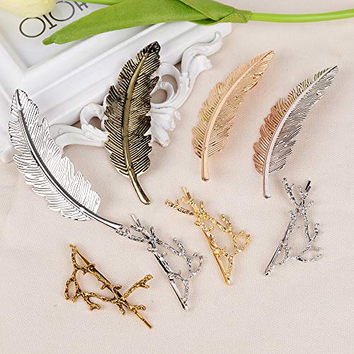 8 Horquillas Pelo Mujer Clips Pasadores Pinzas de Metal Adornos Accesorios Cabello Color Dorado Plateado Bronce