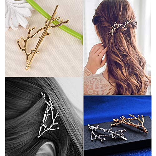 8 Horquillas Pelo Mujer Clips Pasadores Pinzas de Metal Adornos Accesorios Cabello Color Dorado Plateado Bronce