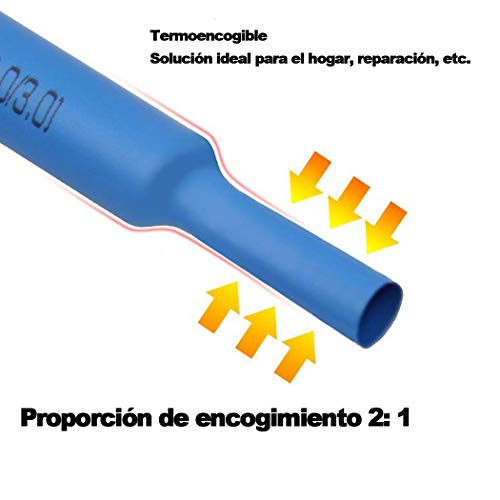 800 Piezas Tubos Termorretráctiles, ALISTAR 2: 1 Poliolefina Tubo Termoretráctil Envoltura de Alambre 5 Color 9 Tamaño para Protección el cable,Prevenir la corrosión del metal,etc