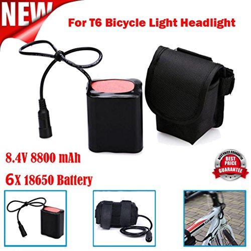 8.4V 8800mAh rechargeable 6x18650 batería Pack para T6 lámpara luz bicicleta bici Batería recargable con bolsas de batería para linterna bicicleta Antorcha Sannysis