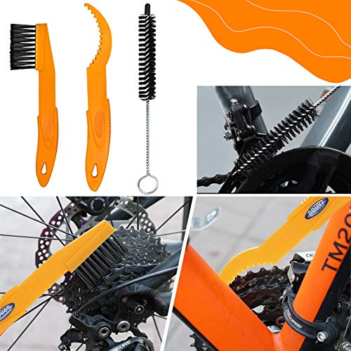 9PCS Kit de Cepillo de Limpieza de Bicicletas, Herramientas de Limpieza para Bicicleta de Montaña, Urbanas, de BMX, Ruta, Limpieza para Cadenas y Llantas, cepillos bicicleta, Cepillo de limpieza