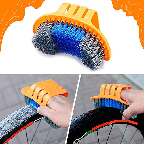 9PCS Kit de Cepillo de Limpieza de Bicicletas, Herramientas de Limpieza para Bicicleta de Montaña, Urbanas, de BMX, Ruta, Limpieza para Cadenas y Llantas, cepillos bicicleta, Cepillo de limpieza