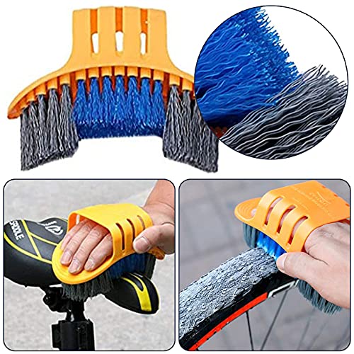 9PCS Kit de Cepillo de Limpieza de Bicicletas, Herramientas de Limpieza para Bicicleta de Montaña,Urbanas,Limpieza para Cadenas y Llantas,de Ruta, BMX,cepillos Bicicleta,Cepillo de Limpieza