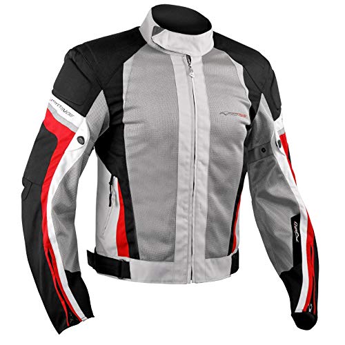 A-pro A de verano Mesh – Chaqueta de moto deporte Motor Bike Racing Touring gris/rojo XXL
