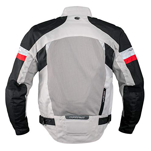 A-pro A de verano Mesh – Chaqueta de moto deporte Motor Bike Racing Touring gris/rojo XXL