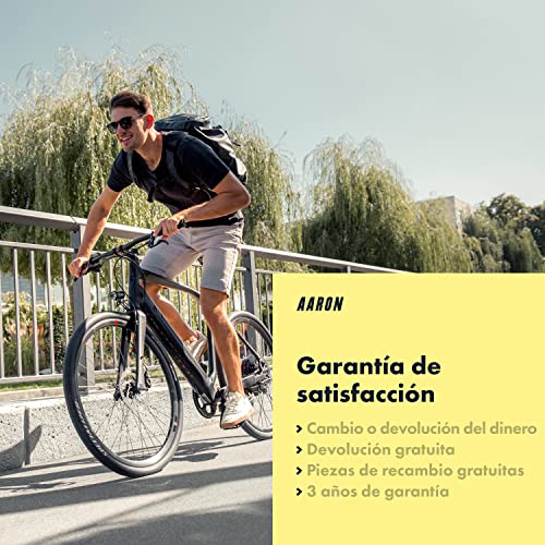 AARON Horn - Puños de Gel con acoples y amortiguación - Diseño ergonómico Antideslizante - para bicis utilitarias, eléctricas, de Trekking y de montaña - Negro