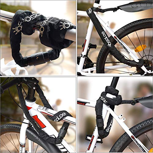 Abosea Candado de Cadena Bicicleta, 6mm 100cm Cerradura para Bicicletas con 2 Llaves, Candado para Bicicleta Antirrobo, para Bicicleta, Motocicleta, Puerta