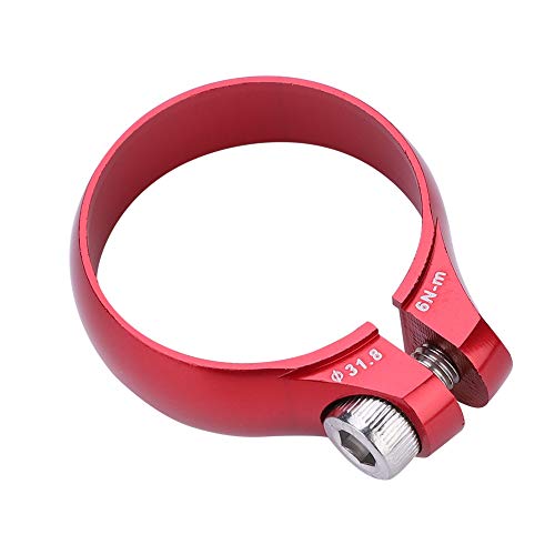 Abrazadera de bicicleta, 2 colores Buen acabado Rígido Duradero Robusto Ligero Bicicleta Abrazadera de perno de bicicleta 31.8 mm para 27.2 Tija de sillín Bicicletas de montaña súper ligeras(rojo)