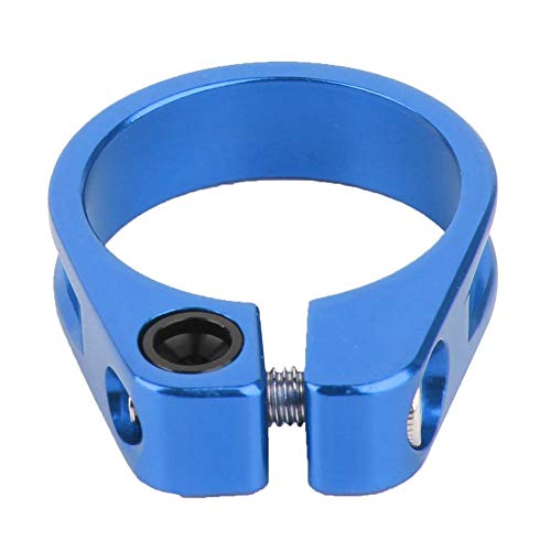 Abrazadera de la tija del sillín de la bicicleta, Clip del tubo del asiento de la bicicleta Aleación de aluminio Abrazadera de cierre rápido Asiento Bloqueo para 31.8 mm Mountain Road Bike Tube(Azul)