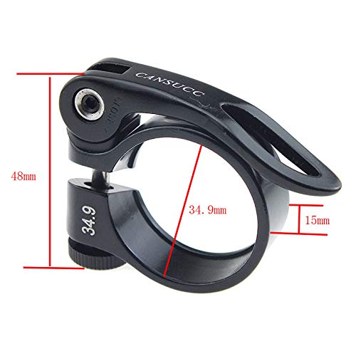 Abrazaderas para sillín de bicicleta, 34,9 mm, de aleación de aluminio, para 34,9 mm (negro)