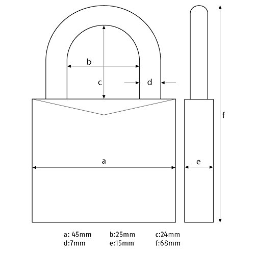 Abus 64TI/45 Candado, Gris, 45mm