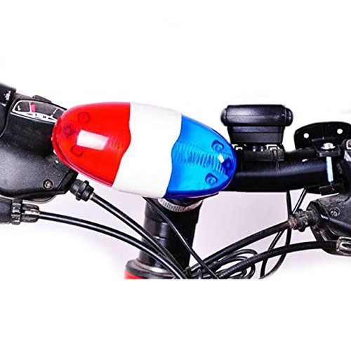 ACAMPTAR Bicycle Bell 6 LED 4 Tono de bocina Luz LED Sirena Electronica de Bicicletas Campanas para ninos Accesorios de Bicicletas