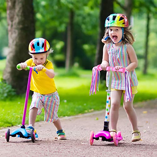 Accesorios de Decoraciones de Bicicleta de Niños, Incluyen Serpentinas de Bicicleta, Campana de Bicicleta de Flor, Radios de Rueda de Bicicleta de Colores y Puños de Manillar de Bicicleta para Chicas