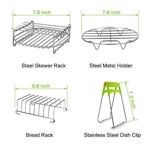 Accesorios para freidoras de aire, 8 Inch Kit De Accesorios De La Freidora De Aire,(15 juegos + 20 libro de recetas) Para Todas Las Marcas De Freidoras Accesorios(4.2-6.8QT)