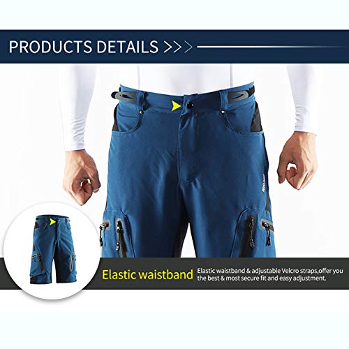 ACCLD Pantalones Cortos de Ciclismo para Hombre, Pantalones Cortos de Bicicleta Holgados para Deportes al Aire Libre, Pantalones Cortos de Bicicleta, Pantalones Cortos de montaña MTB,F,S