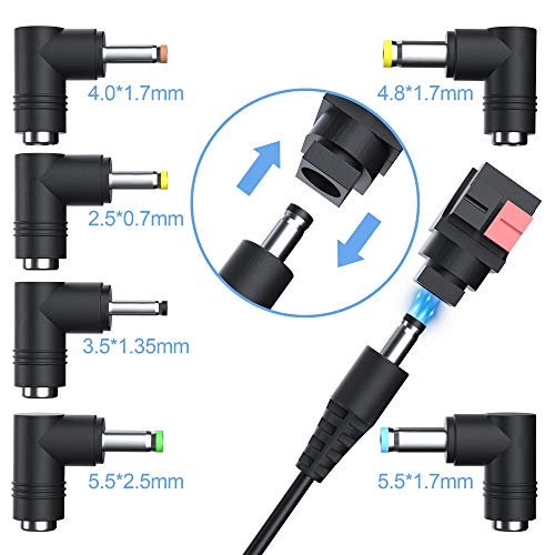 AC/DC 12V 2A 24W Cargador Fuente de Alimentación Universal para Tiras de LED, Enrutador, Concentradores, Cámaras CCTV, Escáner, Altavoces y Muchos Otros 12V Dispositivos, Adaptador con 7 enchufes DC