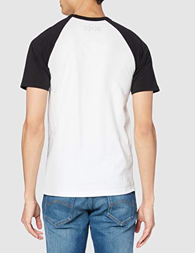 AC/DC Logo Raglan Camiseta, Blanco (White/Black), M para Hombre