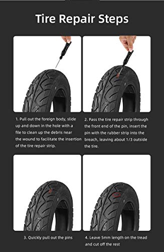 ACECYCLE Kit de Herramientas de reparación de neumáticos de Bicicleta tubeless,Compacto de Aluminio.Perforaciones de neumáticos para Bicicletas con 5PCS Bacon Strips Plus Insertion Tool Fork Reamer