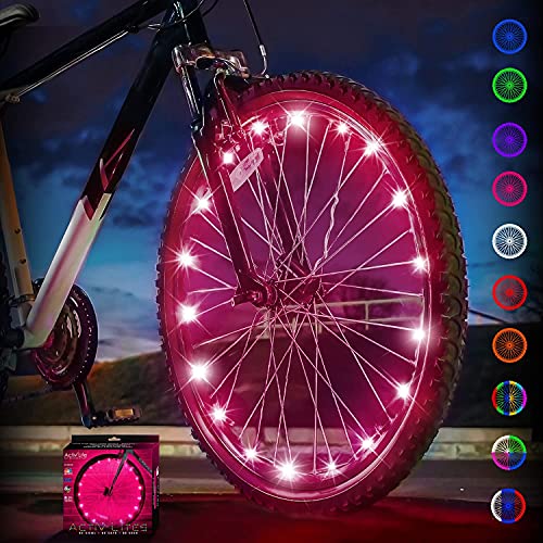 Activ Life Luces de Rueda de Bicicleta (1 neumático, Rosa) cumpleaños para niñas a Partir de 3 años, Adolescentes y Mujeres. Las Mejores Ideas navideñas únicas de 2020 para Ella, Esposa, mamá