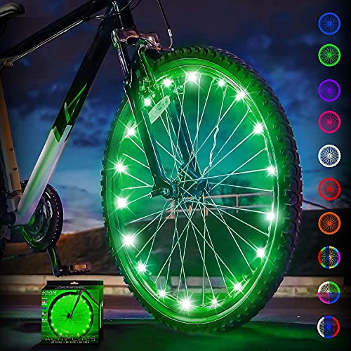 Activ Life Luces LED para Ruedas (1 neumático, Verde) Divertidas Luces de radios de Bicicleta, Regalos para papá, mamá, niños