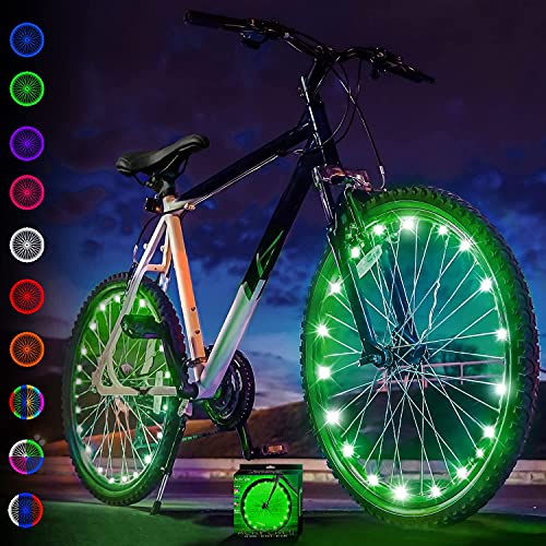 Activ Life Luces LED Ruedas de bicis (Set de 2 Verde). Aporte Seguridad y originalidad a Sus radios. Complemento Ideal para cochecitos y sillas de Ruedas para Hombres, Mujeres y niños.