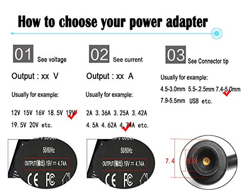 Adaptador de CA de 90 vatios Cable de alimentación Cable de alimentación para HP Pavilion Dv4 Dv6 Dv7 G50 G60 G60T G61 G62 G72 2000; Hp Presario 2210B 2510P CQ40 CQ45 Cq50 Cq57 Cq58 Cq60 Cq61 Cq62