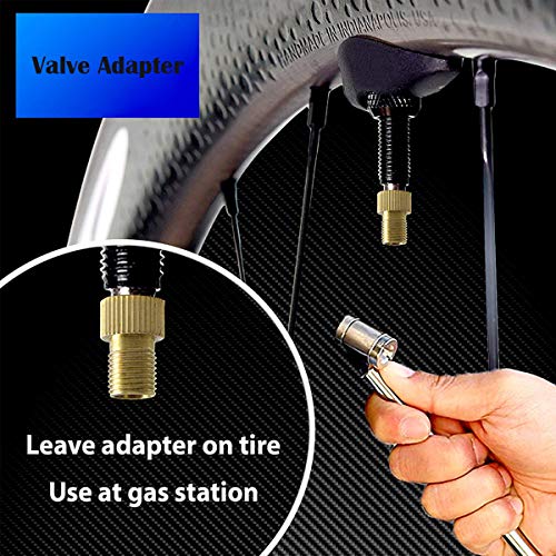 Adaptador de latón de válvula de bicicleta de Presta a Schrader, 2 unidades