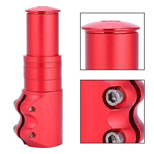 Adaptador Elevador Manillar, Extensor de Vástago de Bicicleta, Ajustable Ligero Aleación de Aluminio Extensor de Potencia de Horquilla de Bicicleta para Bicicleta de Montaña, BMX (Rojo)