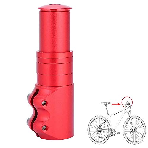 Adaptador Elevador Manillar, Extensor de Vástago de Bicicleta, Ajustable Ligero Aleación de Aluminio Extensor de Potencia de Horquilla de Bicicleta para Bicicleta de Montaña, BMX (Rojo)