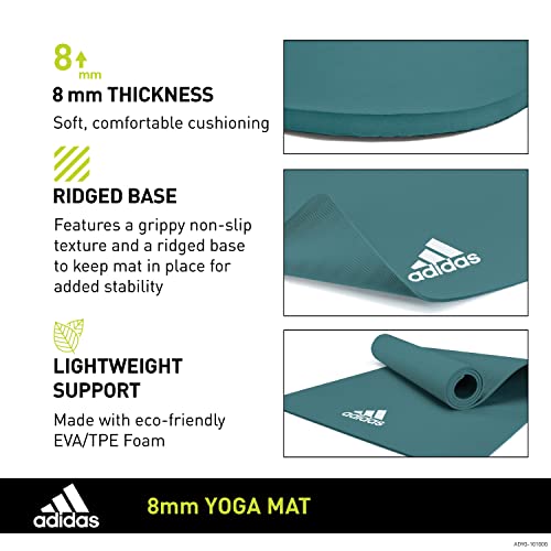 adidas ADYG-10100RG Colchonetas de Yoga, Adultos Unisex, Raw Verde, 8 mm