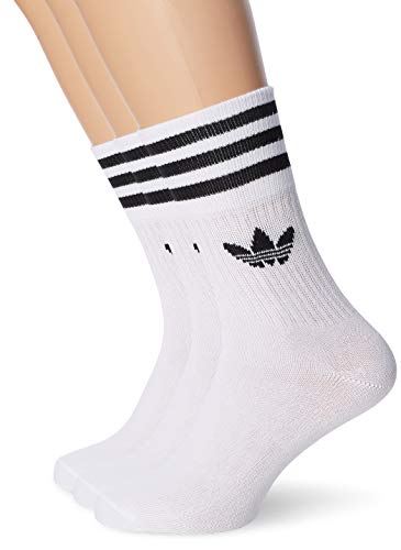adidas Mid Cut CRW SCK Socks, Unisex Adulto, White/Black, M