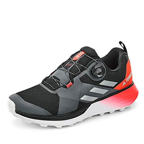 adidas Terrex Two Boa, Zapatillas Deportivas Hombre, Core Black Silver Met Solar Red, 42 EU