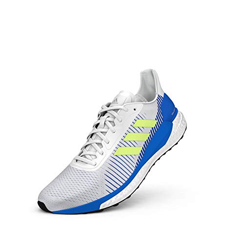 adidas Zapatillas Solar Glide St 19 M para hombre, Cristal Blanco/Verde Señal/Azul Glory,