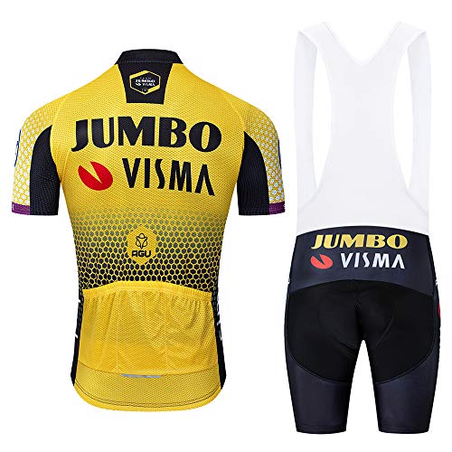 ADKE Hombre Camisetas de Ciclismo para Verano, Maillot Manga Corta de Bicicleta, y Culotte Ciclismo Transpirable, Secado Rápido (H034, XXL)