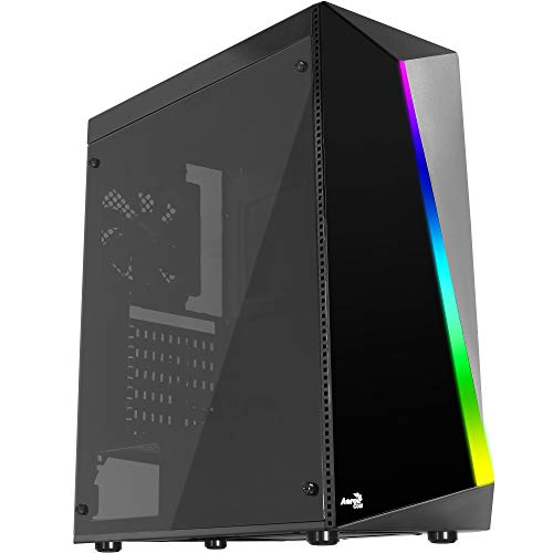 Aerocool SHARD, caja de PC, ATX, panel acrílico, RGB 13 modos, ventilador 12cm