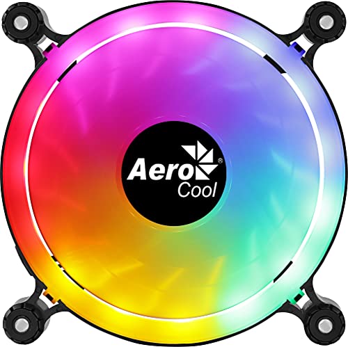 Aerocool SPECTRO12, Ventilador de PC 120mm RGB, Silencioso, Antivibración, Molex