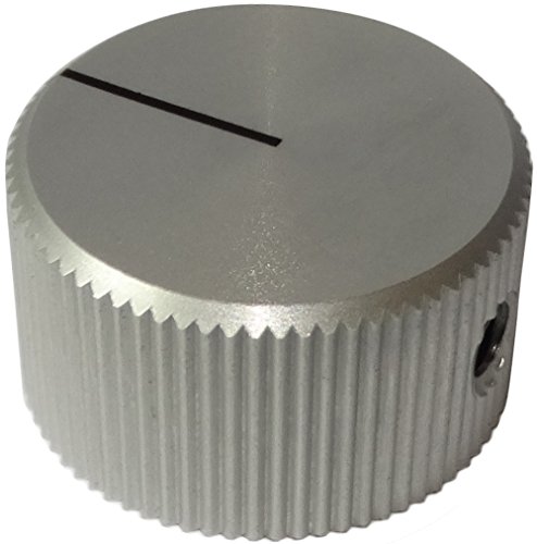 AERZETIX: Botón para potenciómetro de Eje Lisa 6mm Ø28x16mm de Aluminio Color Plata C12551