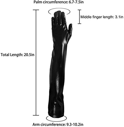 Affe Guantes largos de cuero negro para mujer de lujo Guantes largos para adulto de latex