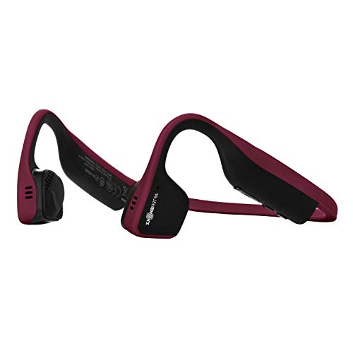 AfterShokz Trekz Titanium Auriculares de Conducción Ósea inalámbricos Bluetooth con Micrófono Resistentes al Sudor para el Deporte (Canyon Red)