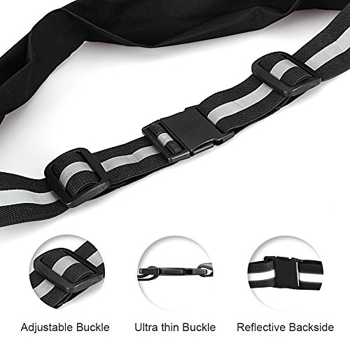 AGPTEK Riñonera Running, Cinturón Portátil para Correr, Riñonera Deportiva Impermeable con Cierre Cremallera y Correa Ajustable, Sports Belt para Guardar Telefono