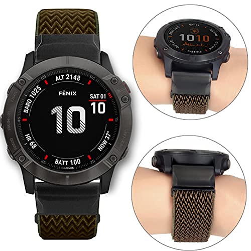 Ahayo Correa elástica para reloj Fenix 6X / Fenix 5X, 26 mm, ajuste rápido, suave, elástica, correa de nailon para Garmin Fenix 6X Pro/Sapphire, Fenix 5X/5X Plus, Enduro, Quick Fit 26mm, Nylon