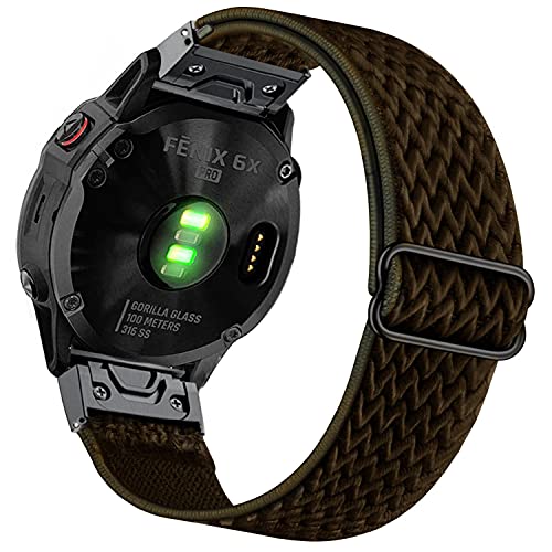 Ahayo Correa elástica para reloj Fenix 6X / Fenix 5X, 26 mm, ajuste rápido, suave, elástica, correa de nailon para Garmin Fenix 6X Pro/Sapphire, Fenix 5X/5X Plus, Enduro, Quick Fit 26mm, Nylon