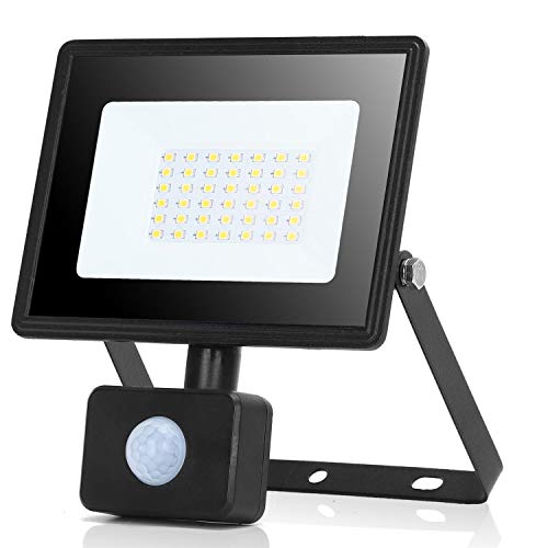 Aigostar 20W Foco LED con Sensor Movimiento,1800LM Super Brillo Focos LED Exterior IP65 Impermeable,4000K Blanco Natural Proyector Led Exterior,Perfectas para Jardín, Garaje, Patio, etc.